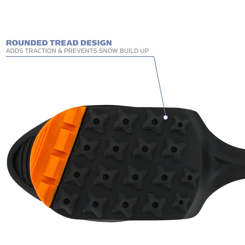 Yaktrax ياكتركس سكي تراك سكي بوت تراكز للتثبيت والحماية (زوج واحد)، كبير، أسود/برتقالي - Image 4